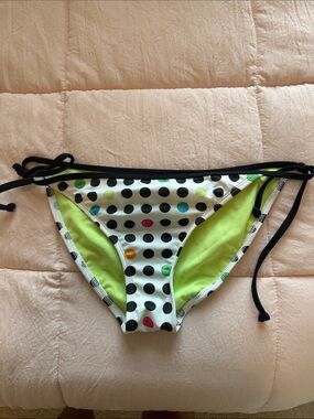 Hurley Polka Dot Tie-Side Bikini Bottoms - Neon Lime Accent